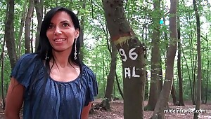 Georgous exhib MILF gets rendez vous nigh a wood before anal sex at home