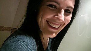 Having fun chasing the scene in the bathroom with Montse Swinger