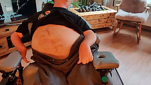 Handicapped man in wheelchair gets a blowjob by his friendly neighbor MILF